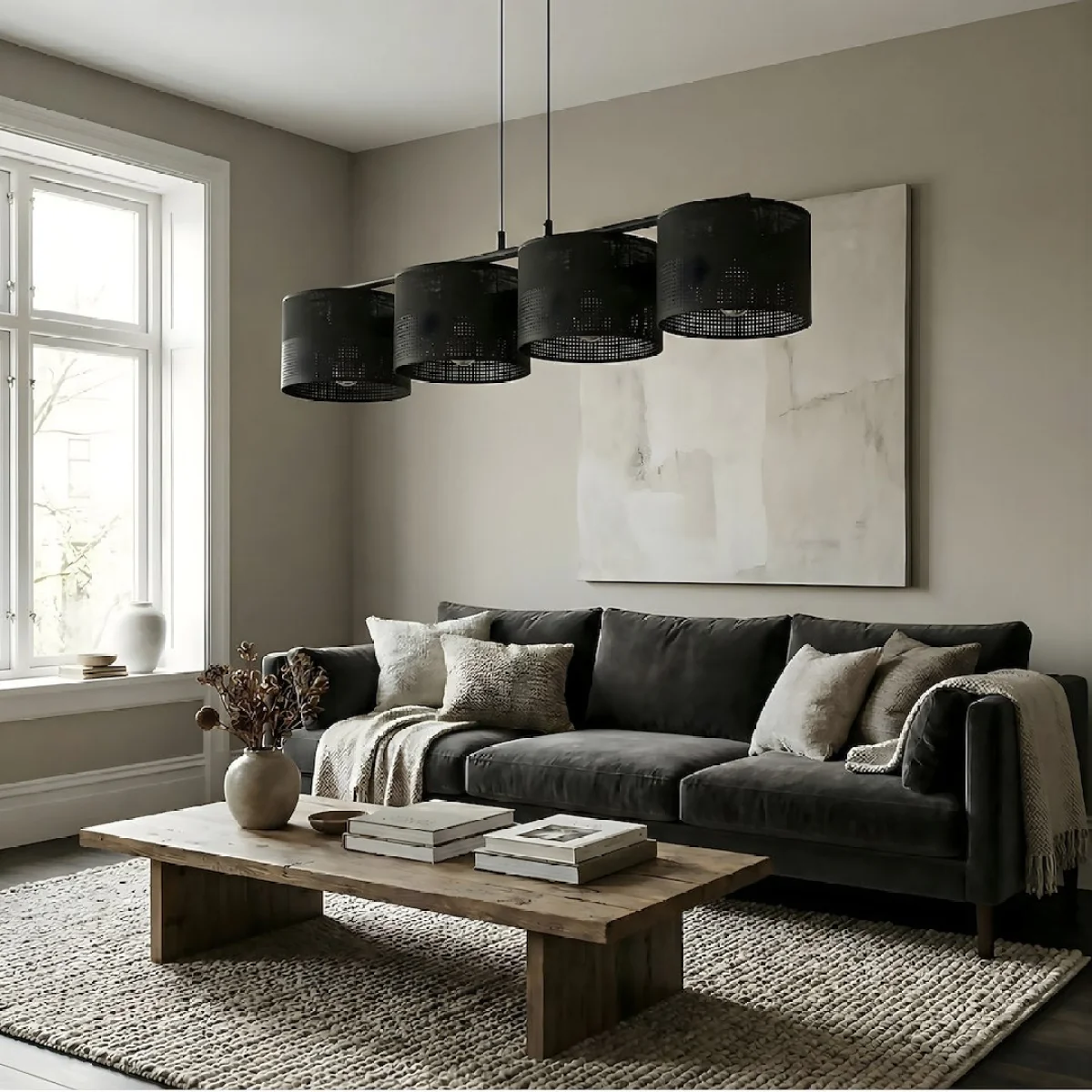 Karbon 4 Light Linear Pendant Black – image 2