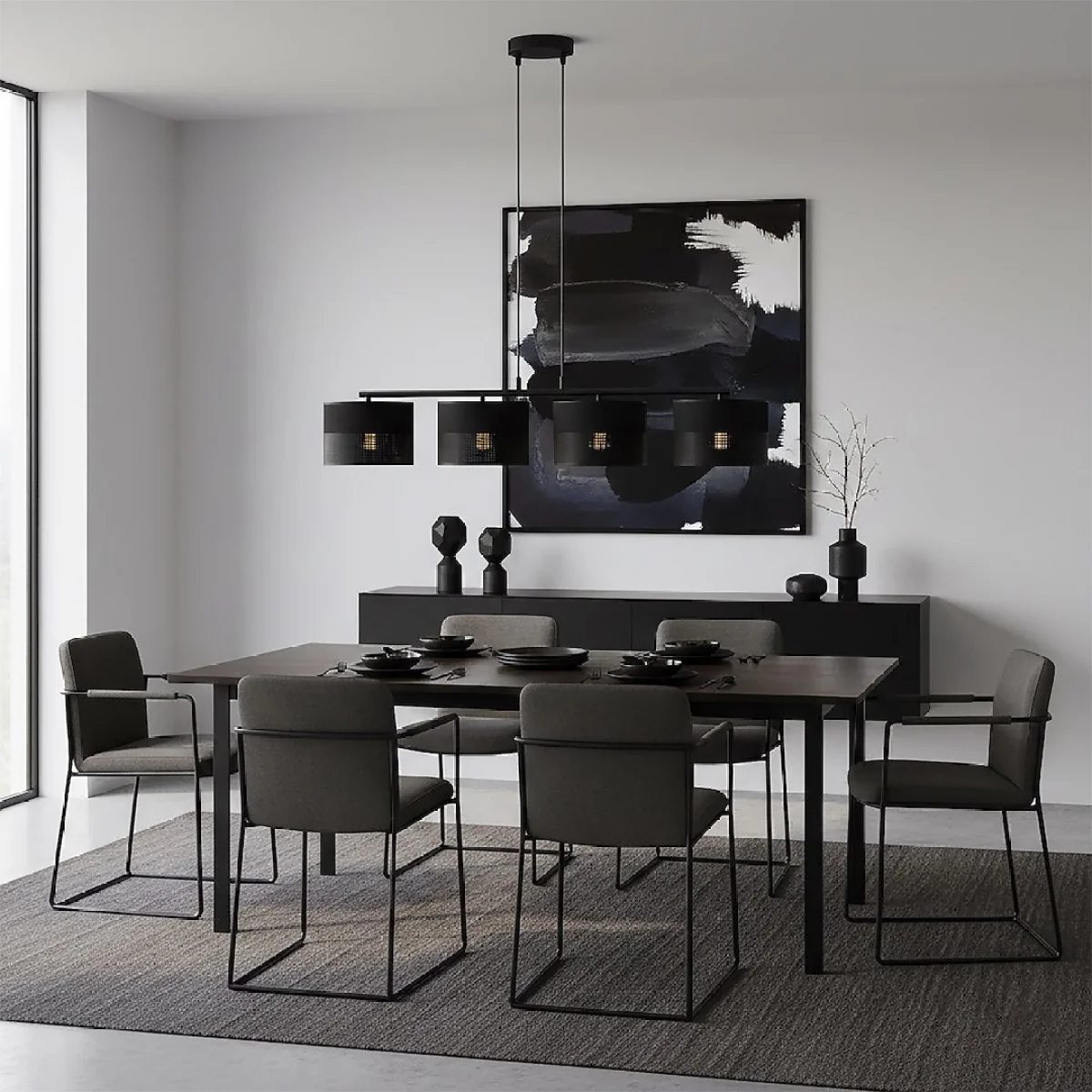 Karbon 4 Light Linear Pendant Black – image 4