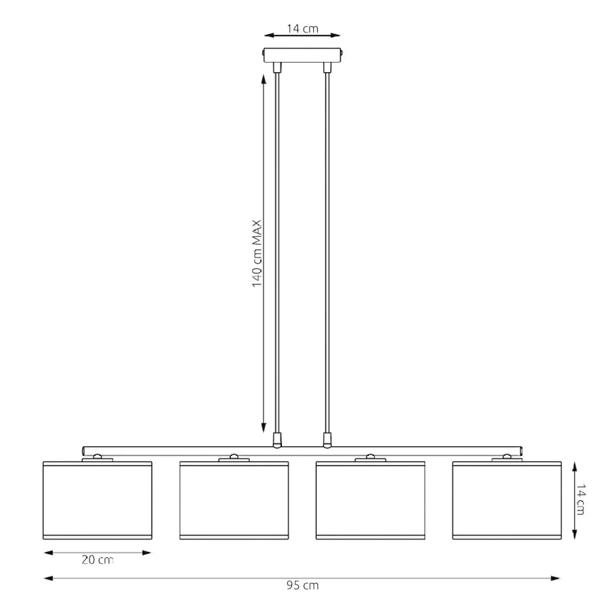 Karbon 4 Light Linear Pendant Black – image 8