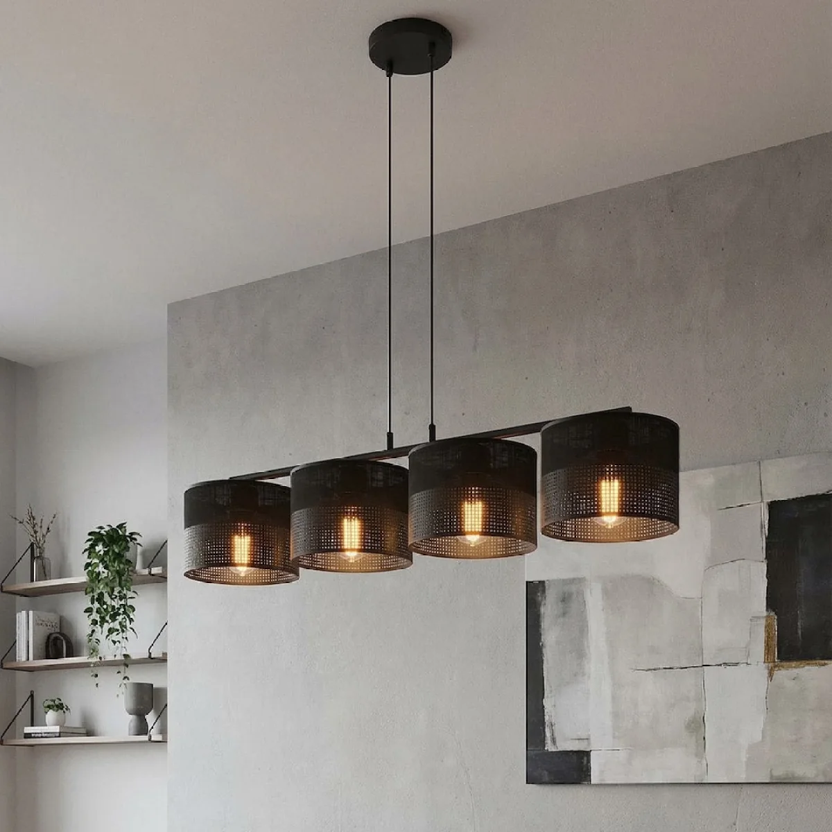 Karbon 4 Light Linear Pendant Black – image 1