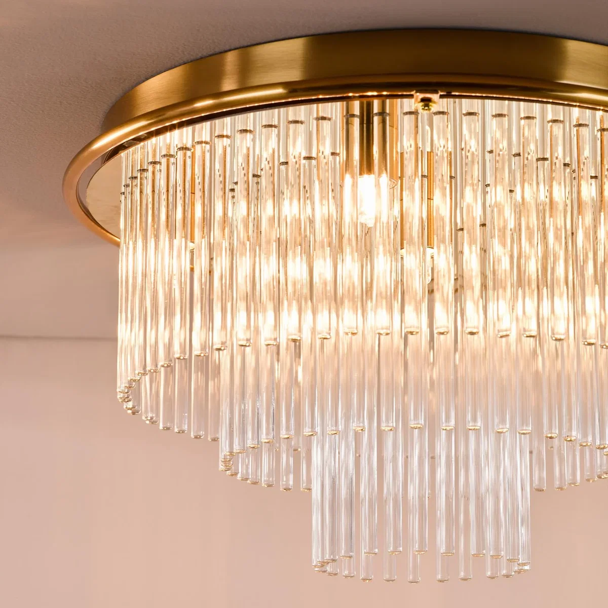 Lukas 6 Light Flush Antique Gold and Glass – image 5