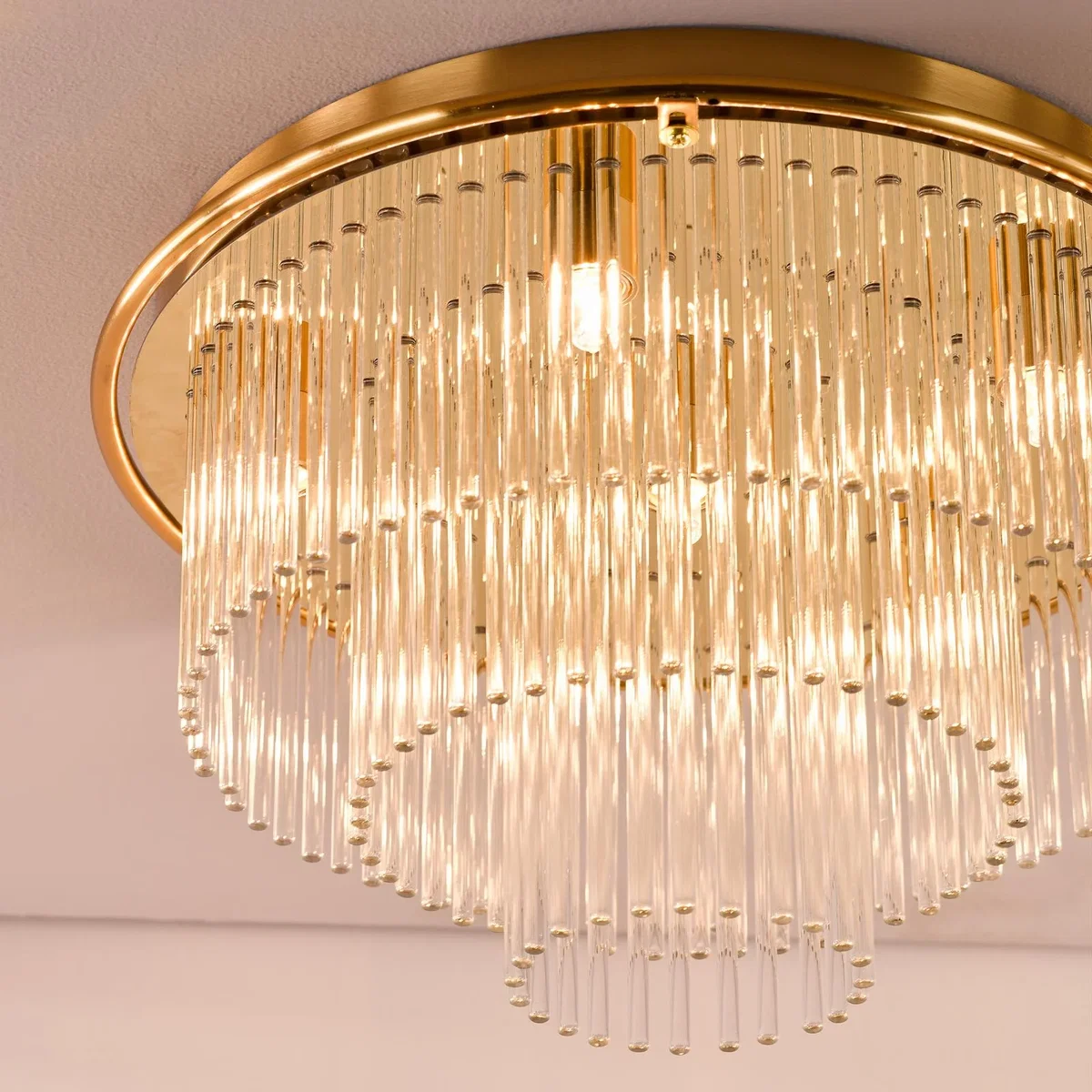 Lukas 6 Light Flush Antique Gold and Glass – image 6