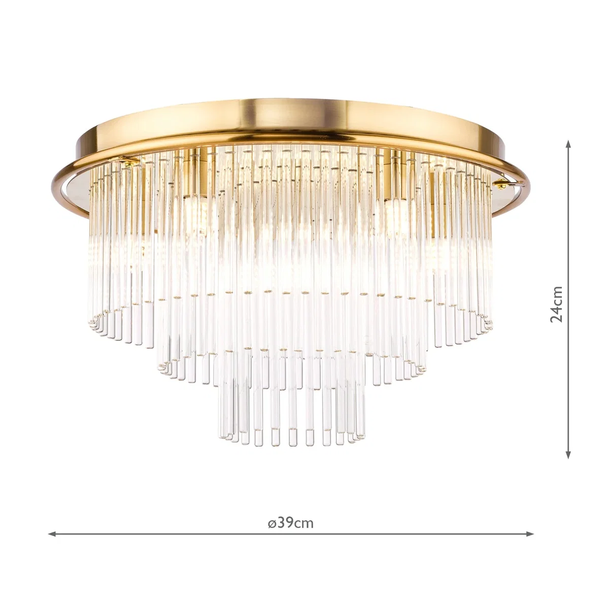 Lukas 6 Light Flush Antique Gold and Glass – image 7