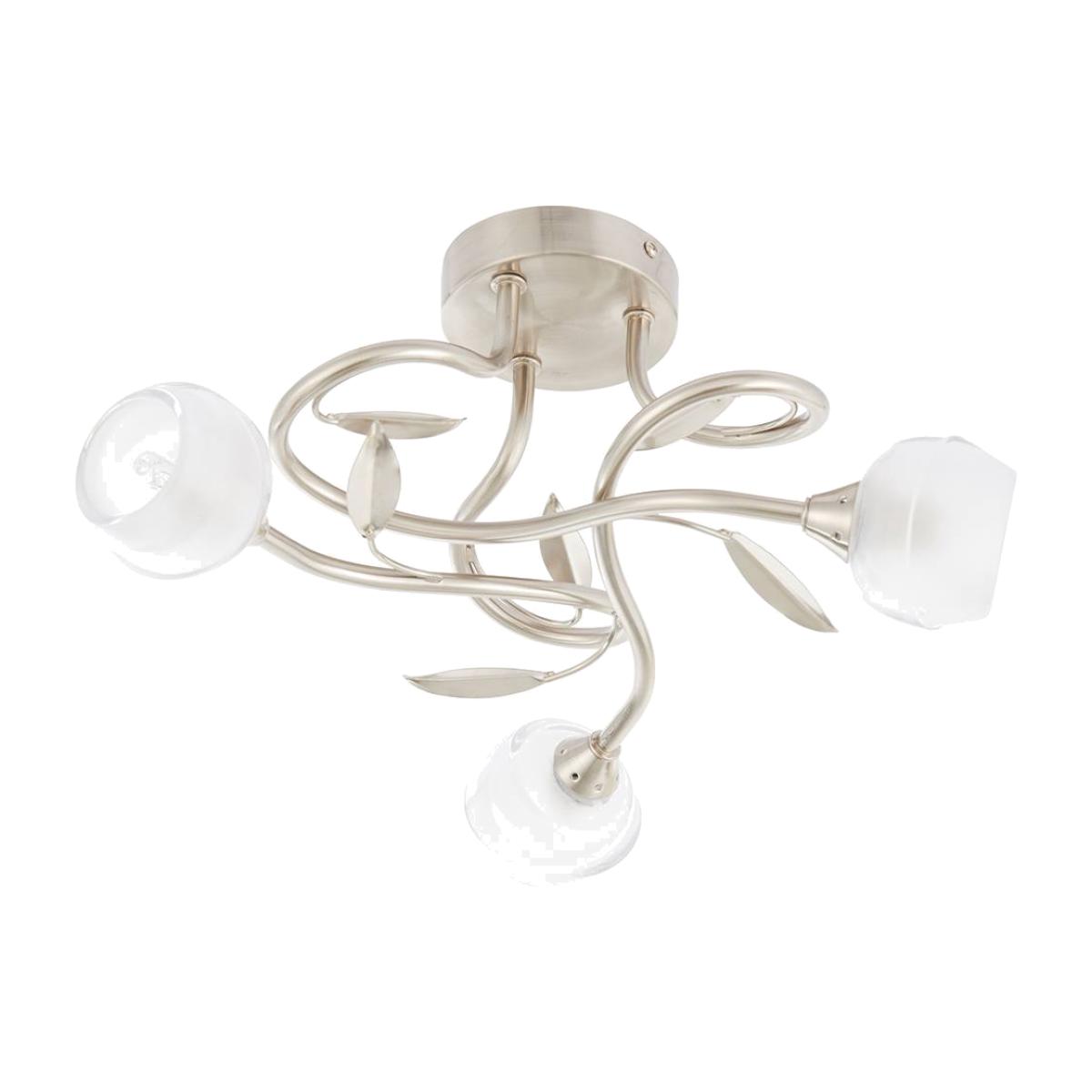 Maywood 3 Light Semi Flush Ceiling Light Satin Nickel