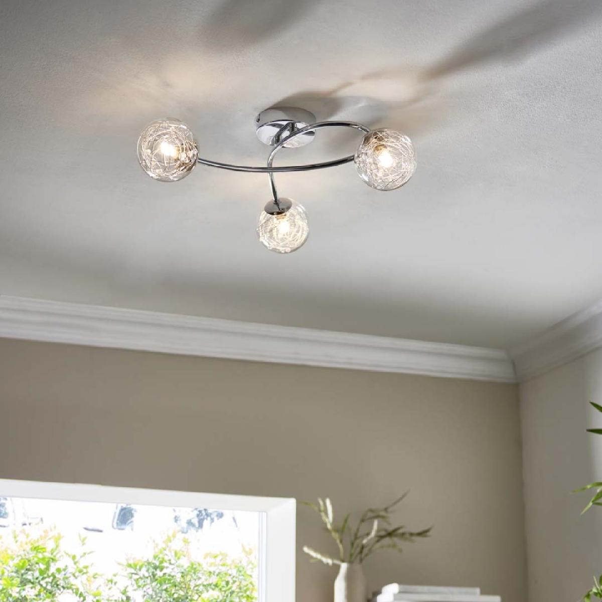 Jaymie 3-Light Chrome Semi-Flush Ceiling Light – image 3