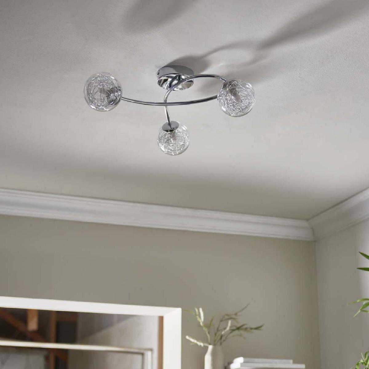 Jaymie 3-Light Chrome Semi-Flush Ceiling Light – image 5