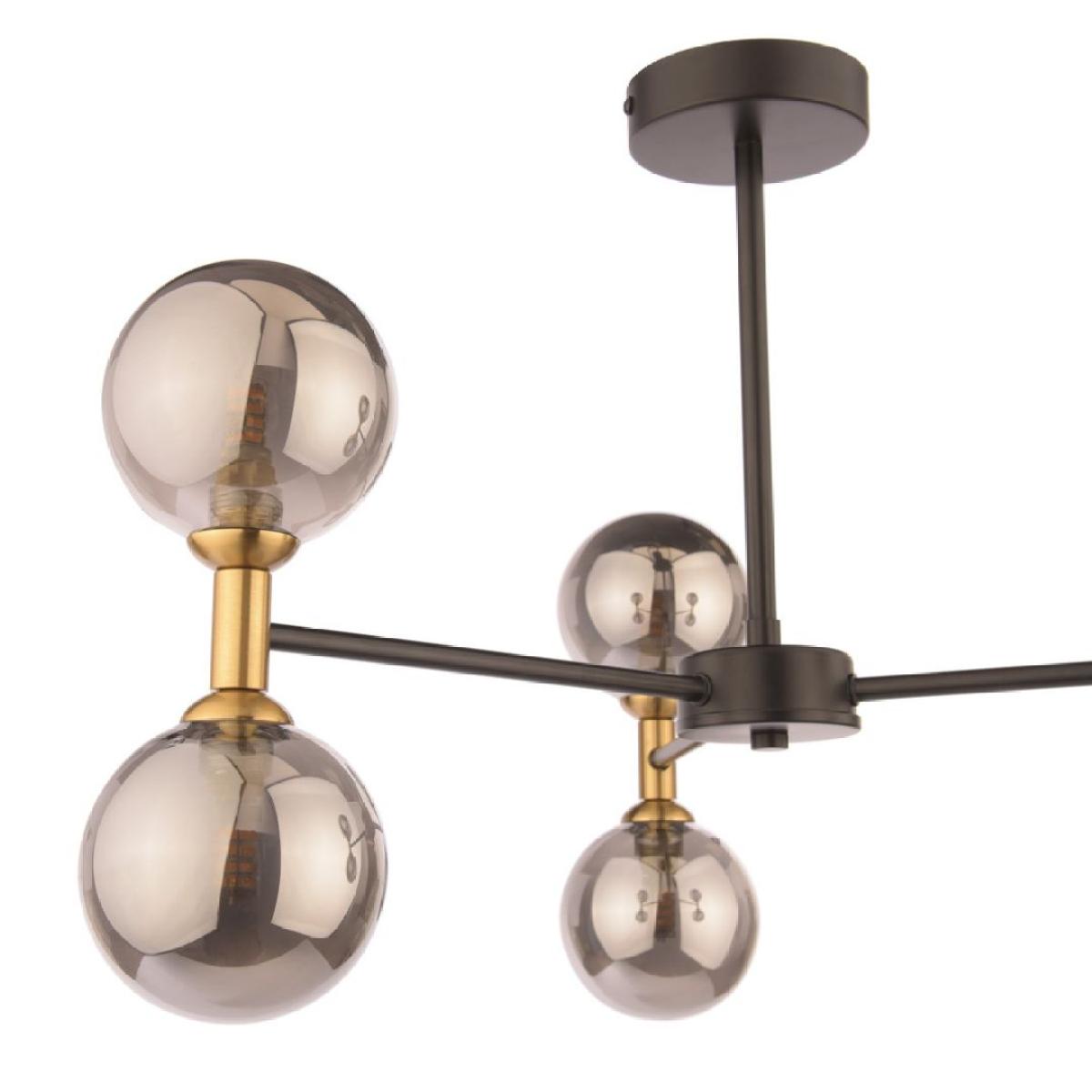 Loxley 6 Light Black & Gold Semi Flush Ceiling Light – image 5