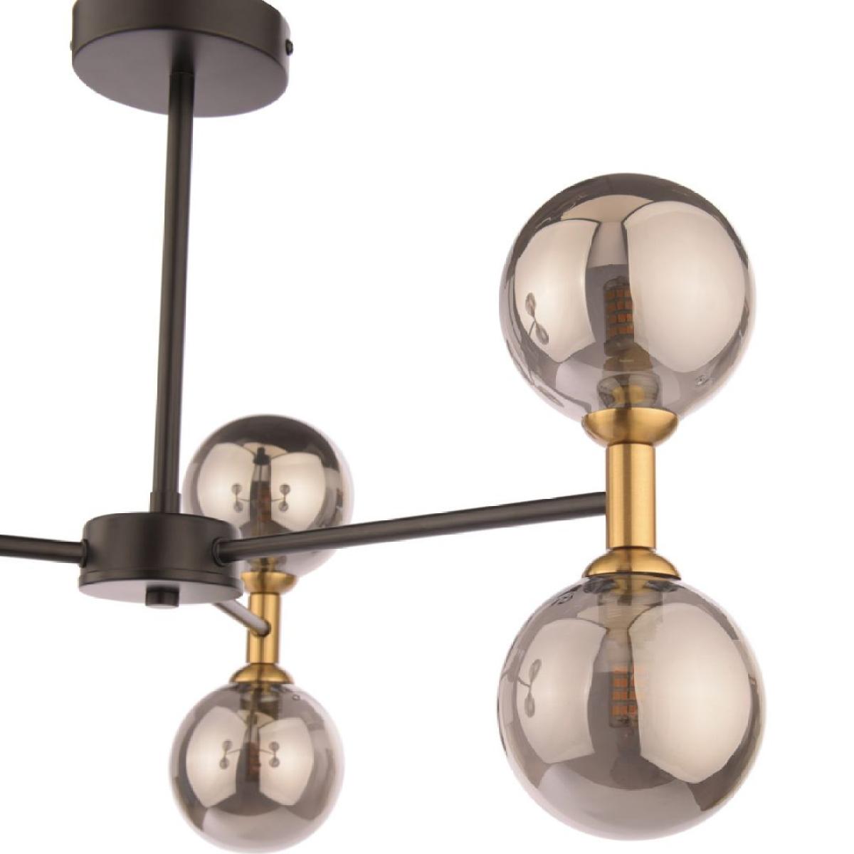 Loxley 6 Light Black & Gold Semi Flush Ceiling Light – image 6