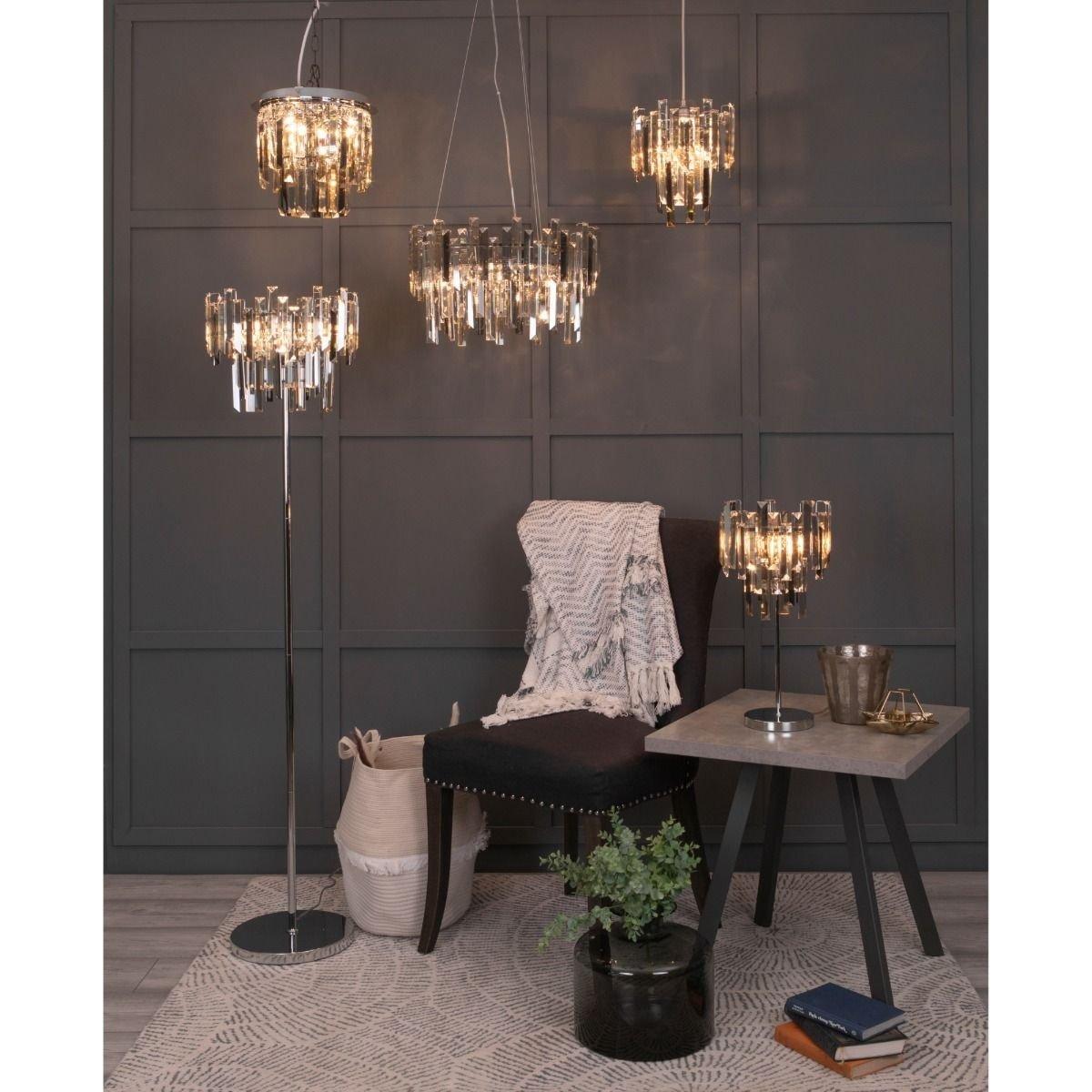 Onega Flush Ceiling Fitting 2 Teir 3 Light Polished Chrome Flush Ceiling Light – image 3