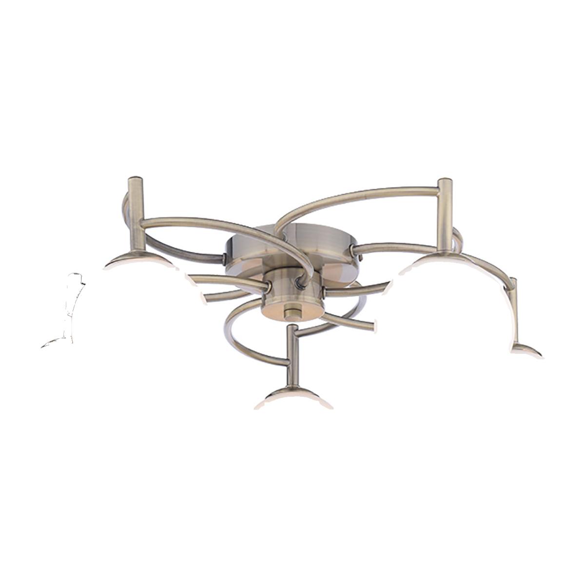 Rosa 5-Light Antique Brass Semi-Flush Ceiling Light