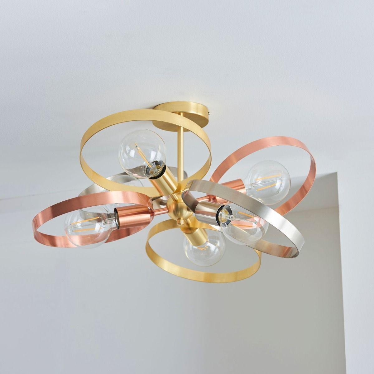 Hoop 6 Light Semi Flush Trio Ceiling Light – image 2