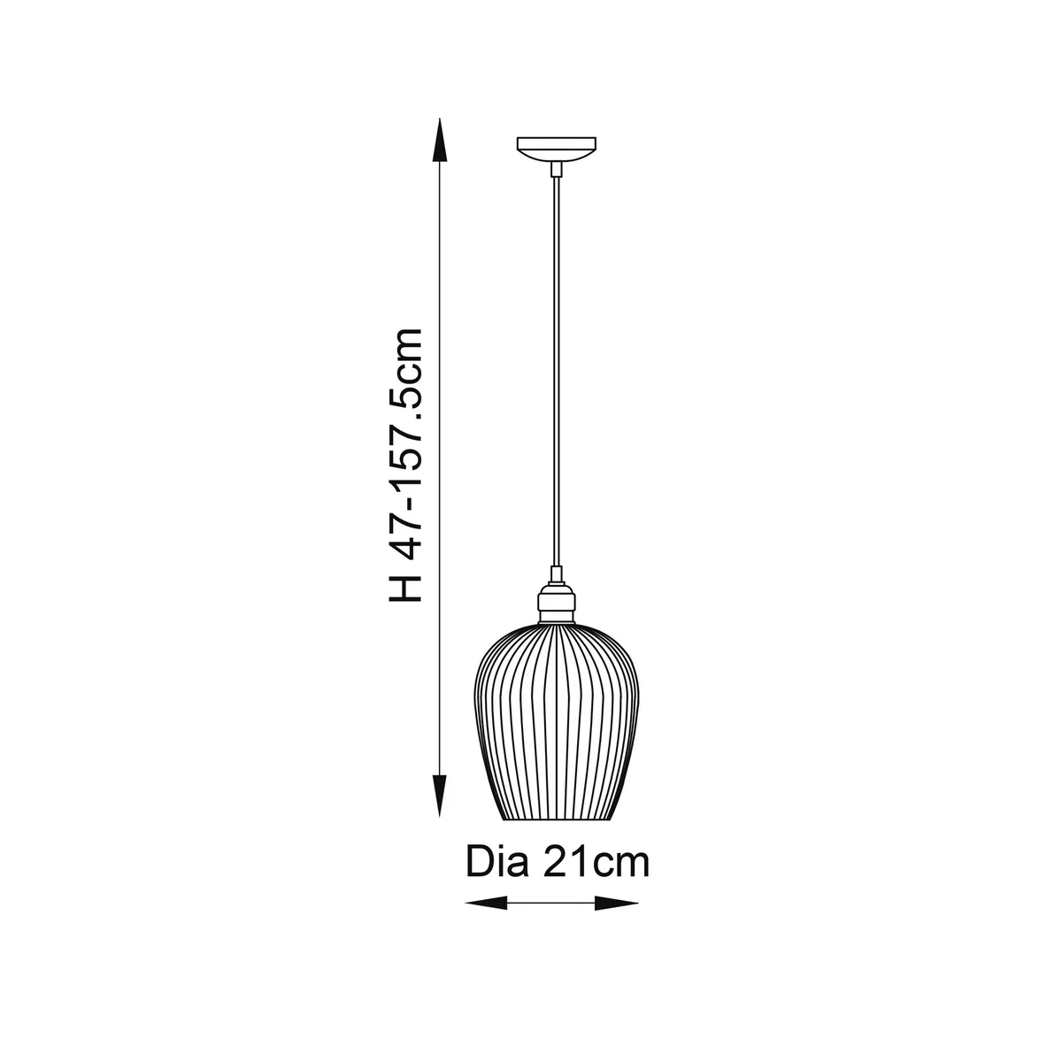 Ribbed Small Pendant Bright Nickel – image 8