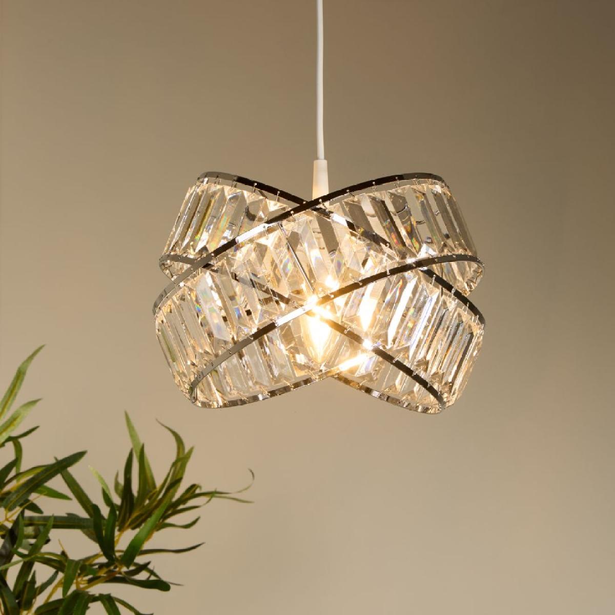 Glencoe Clear Chrome Ceiling Pendant Shade – image 2