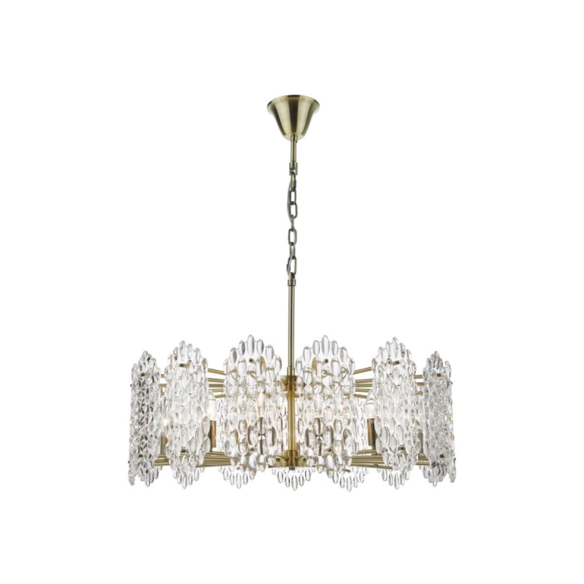 Porthos Antique Brass & Crystal Ceiling Pendant