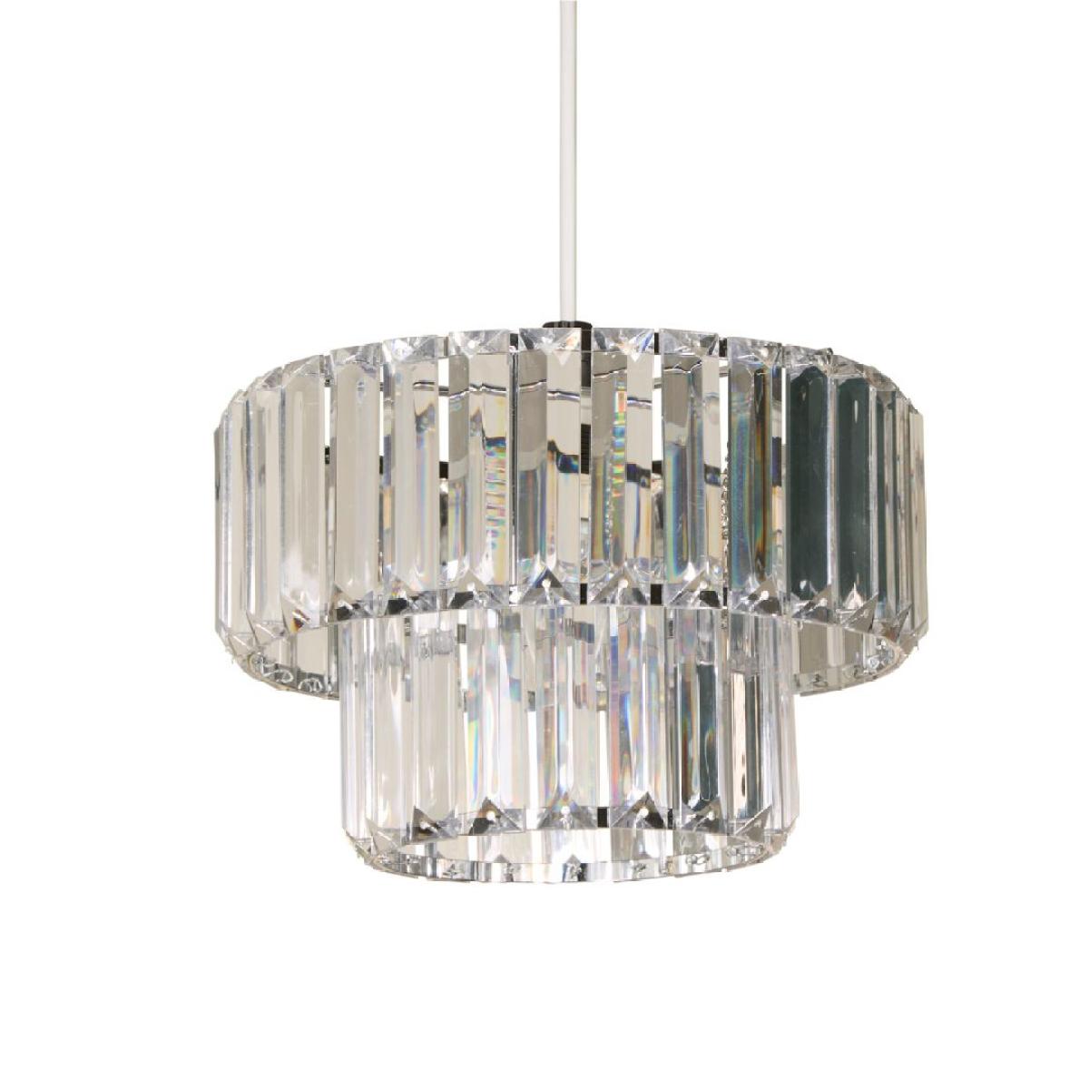 Lombard 2 Tier Clear Chrome Ceiling Pendant Shade – image 4