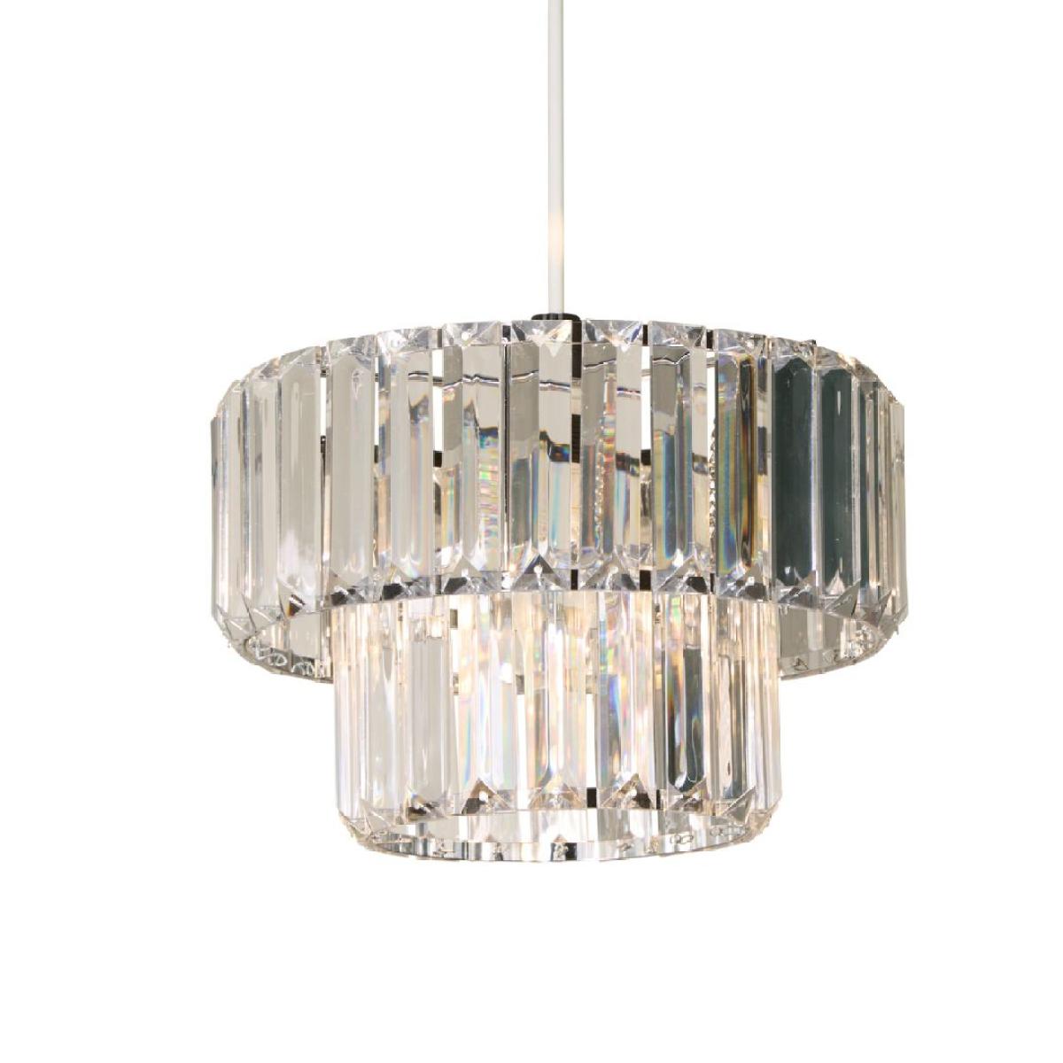 Lombard 2 Tier Clear Chrome Ceiling Pendant Shade – image 5