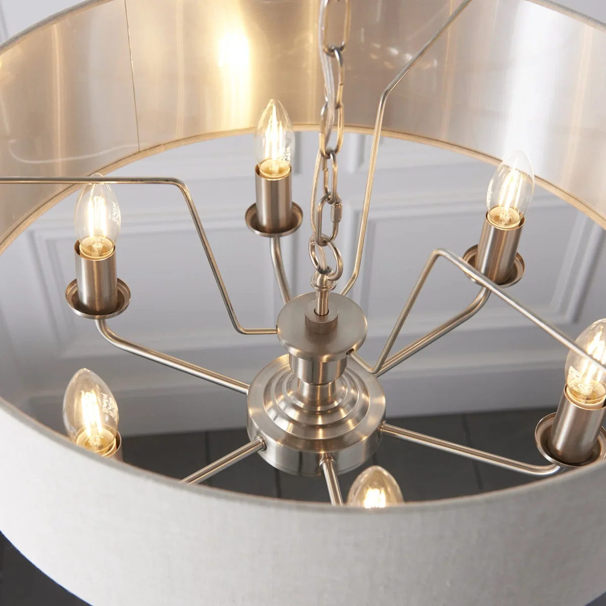 Highclere 6 Light Pendant Brushed Chrome – image 2