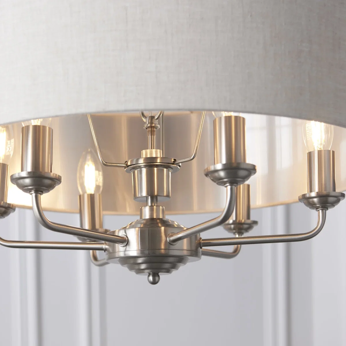 Highclere 6 Light Pendant Brushed Chrome – image 3