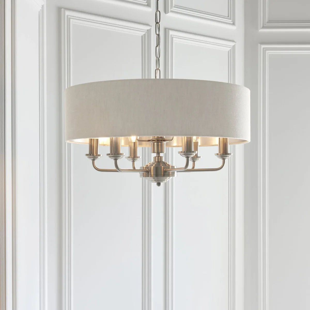 Highclere 6 Light Pendant Brushed Chrome – image 4