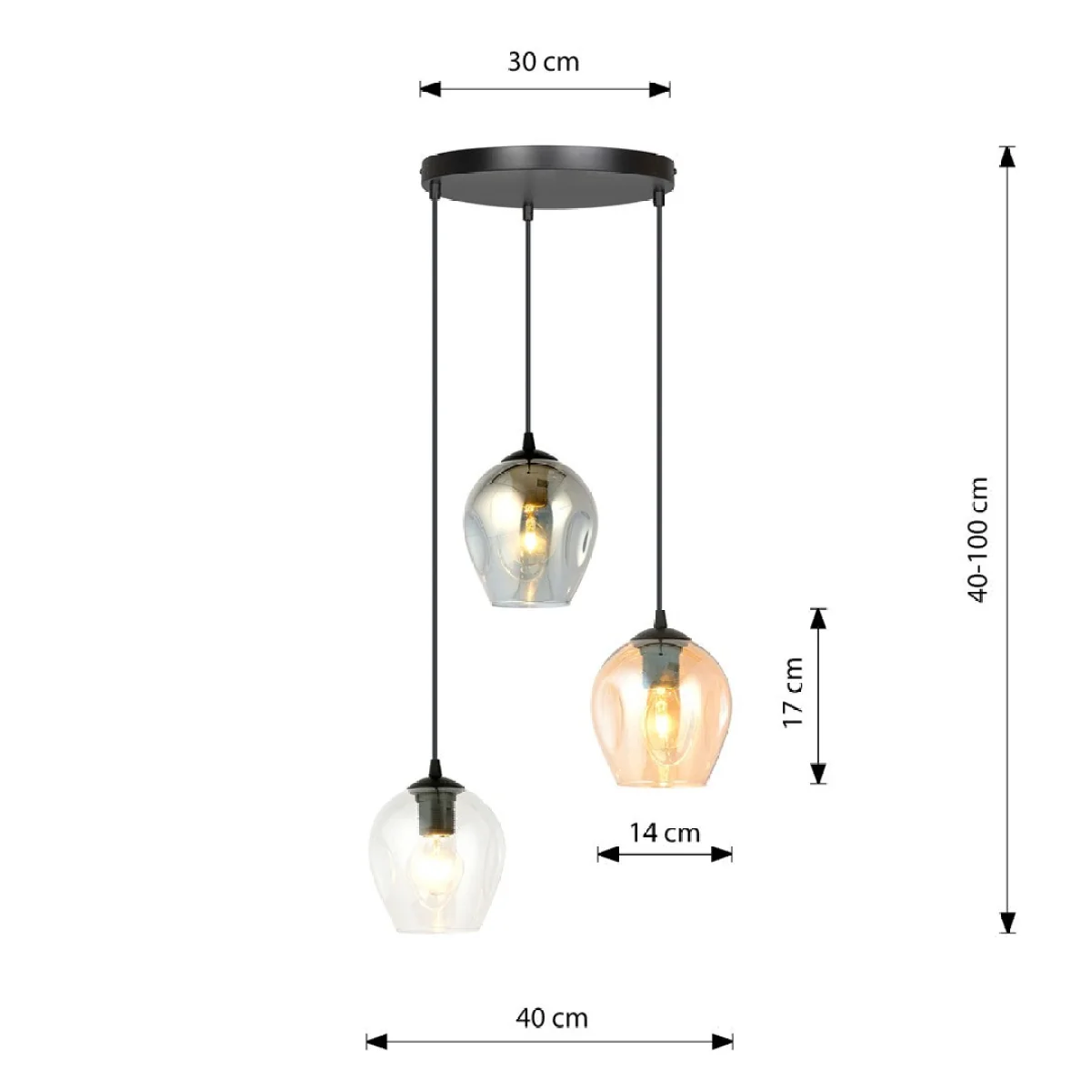Istar 3 Light Pendant Black, Graphite & Amber – image 8