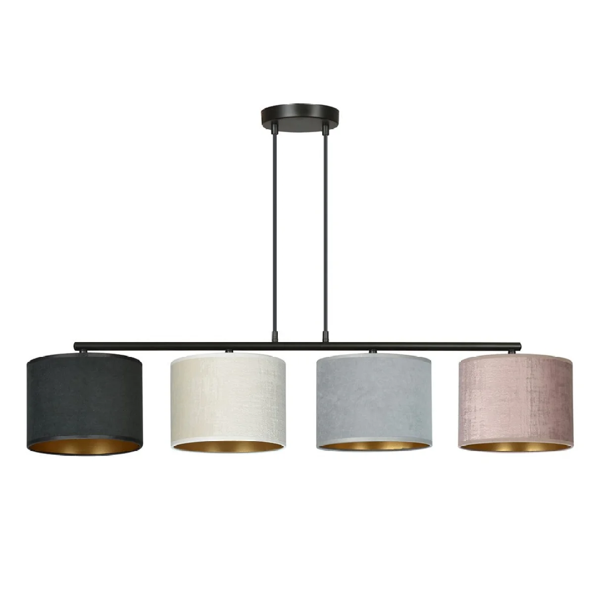 Hilde 4 Light Pendant Black With Neutral Shades – image 3