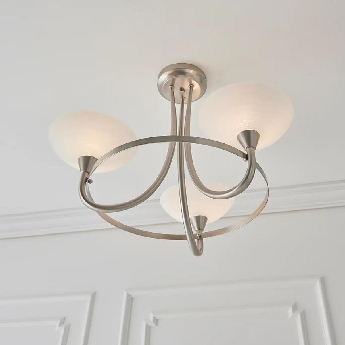 Cagney 3 Light Ceiling Light Satin Chrome – image 2
