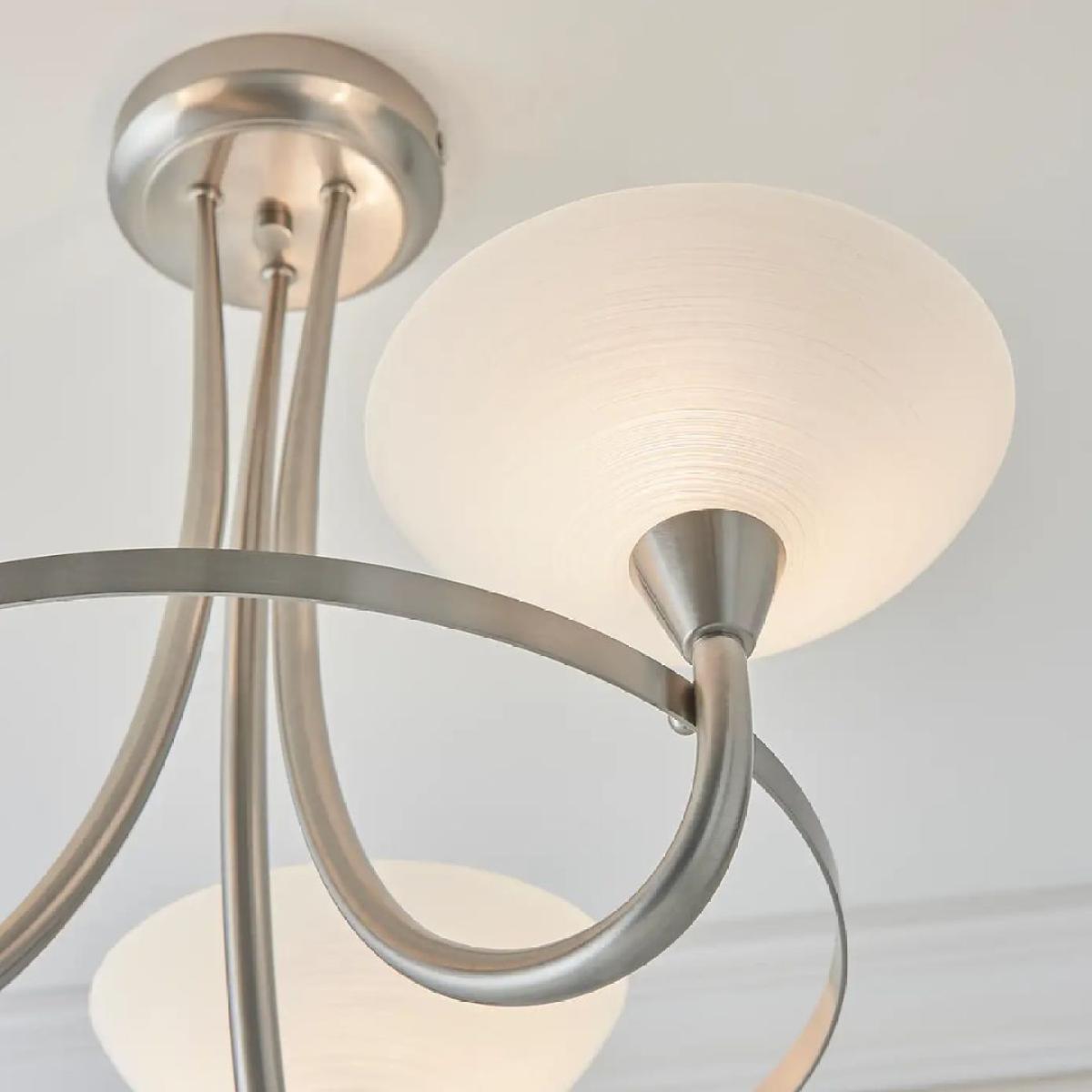 Cagney 3 Light Ceiling Light Satin Chrome – image 3