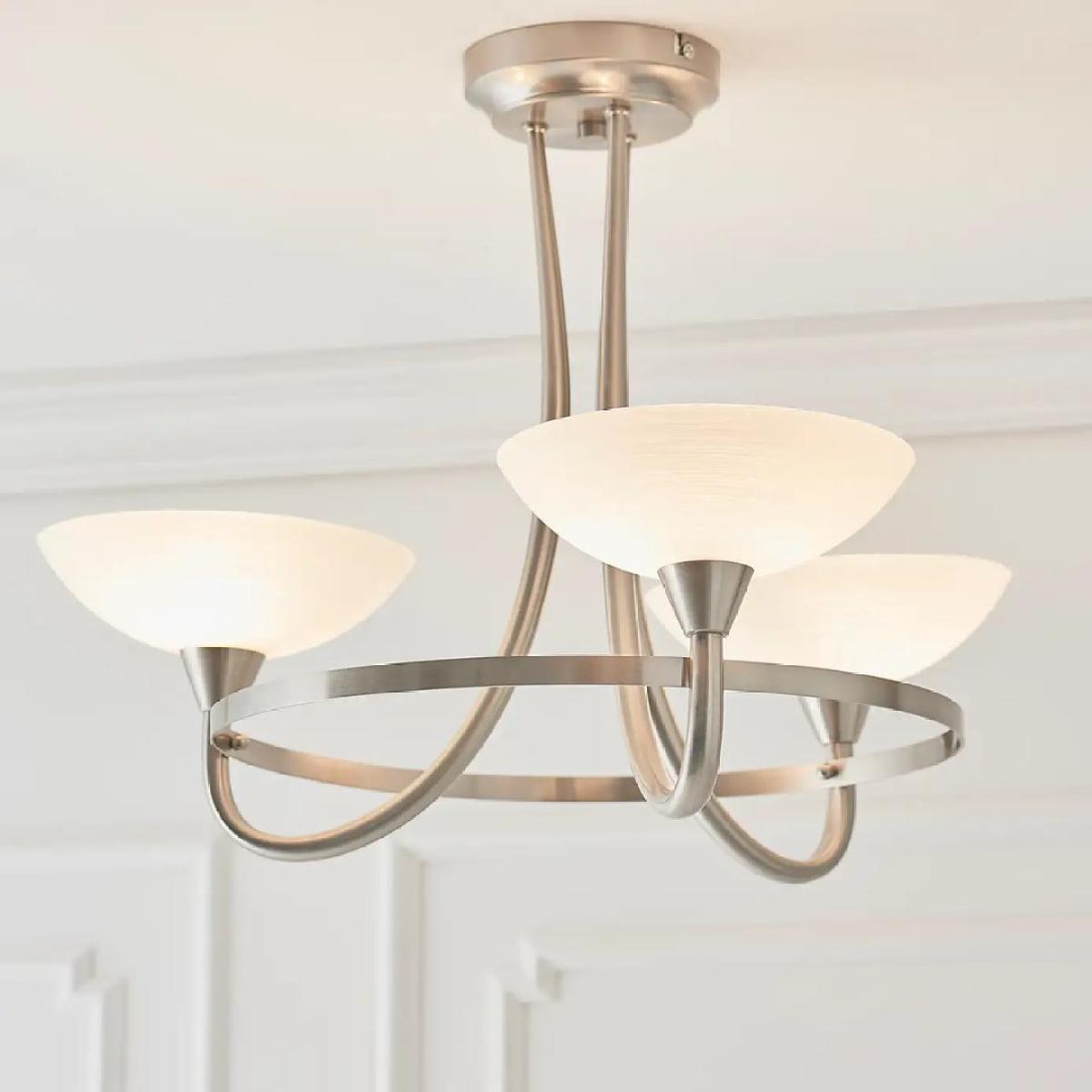 Cagney 3 Light Ceiling Light Satin Chrome – image 1