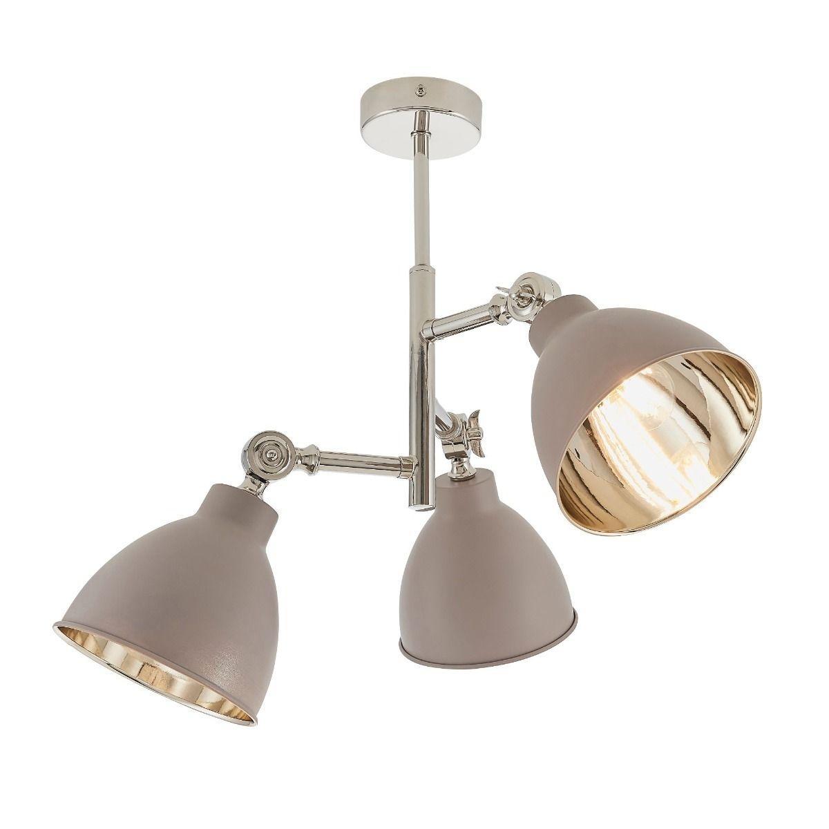 Stedman 3 Light Polished Nickel Semi Flush Ceiling Light – image 3