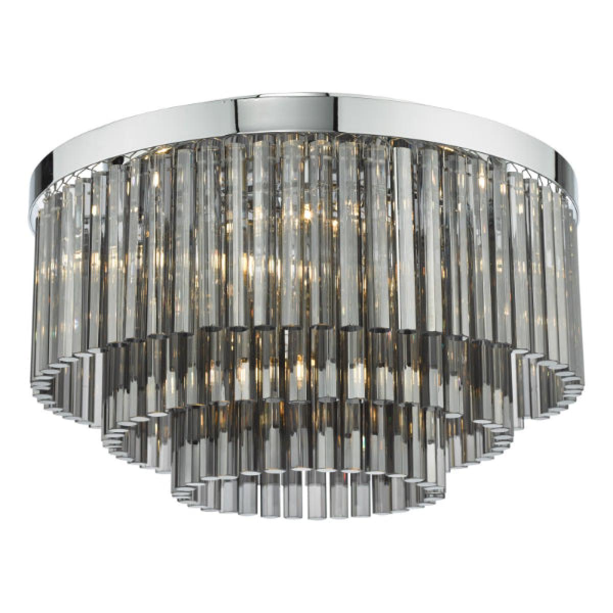 Logan Polished Chrome & Smoked Glass Flush Light – image 2