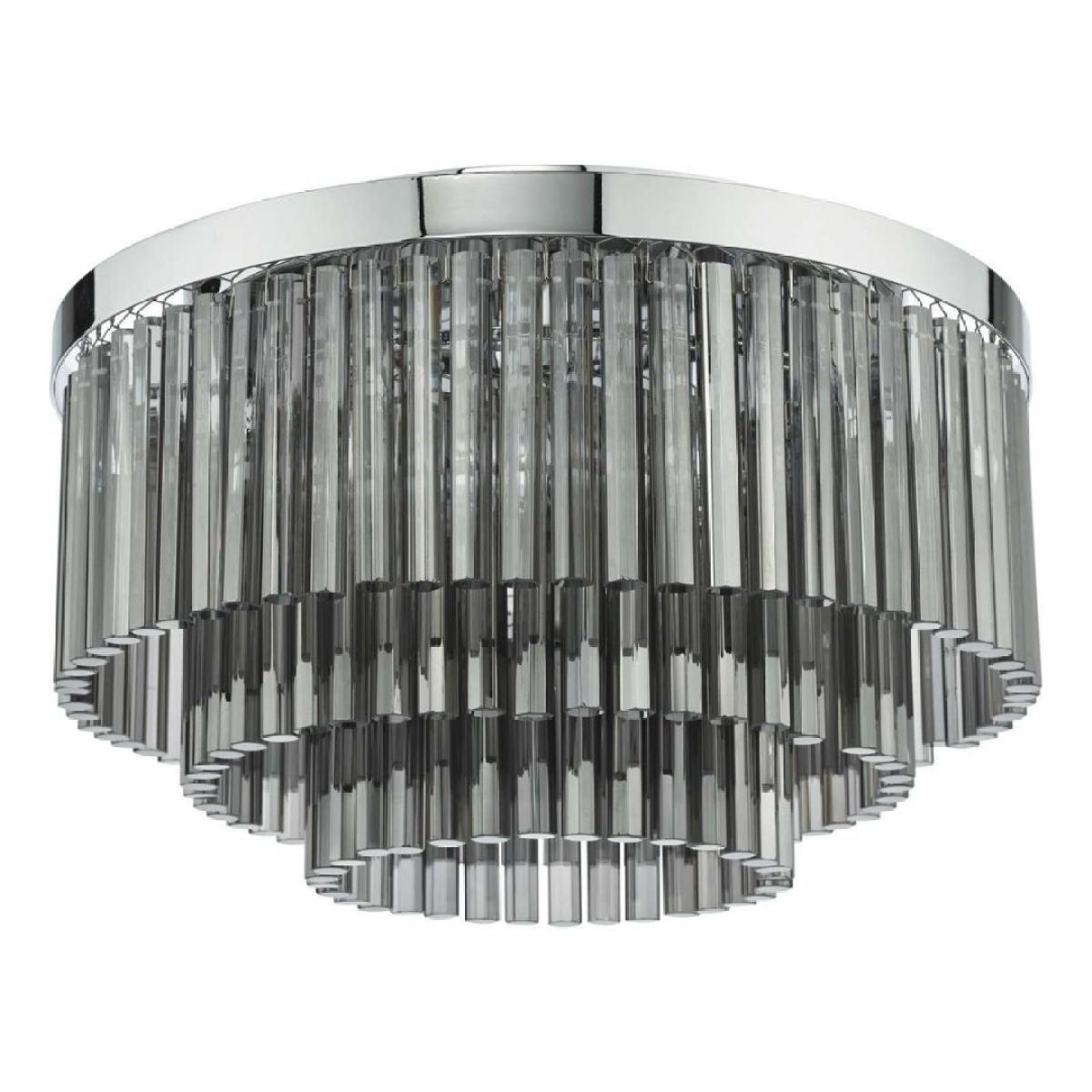 Logan Polished Chrome & Smoked Glass Flush Light – image 3