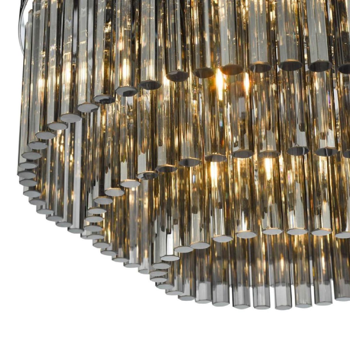 Logan Polished Chrome & Smoked Glass Flush Light – image 4
