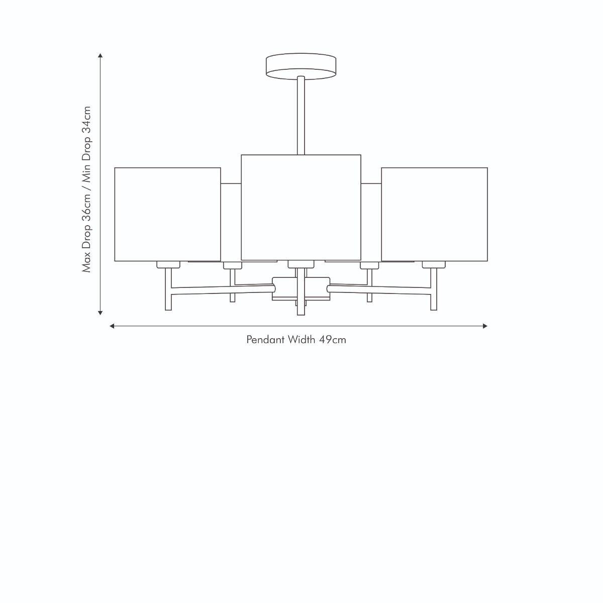 Plaza 5 Light Semi Flush Ceiling Light – image 2