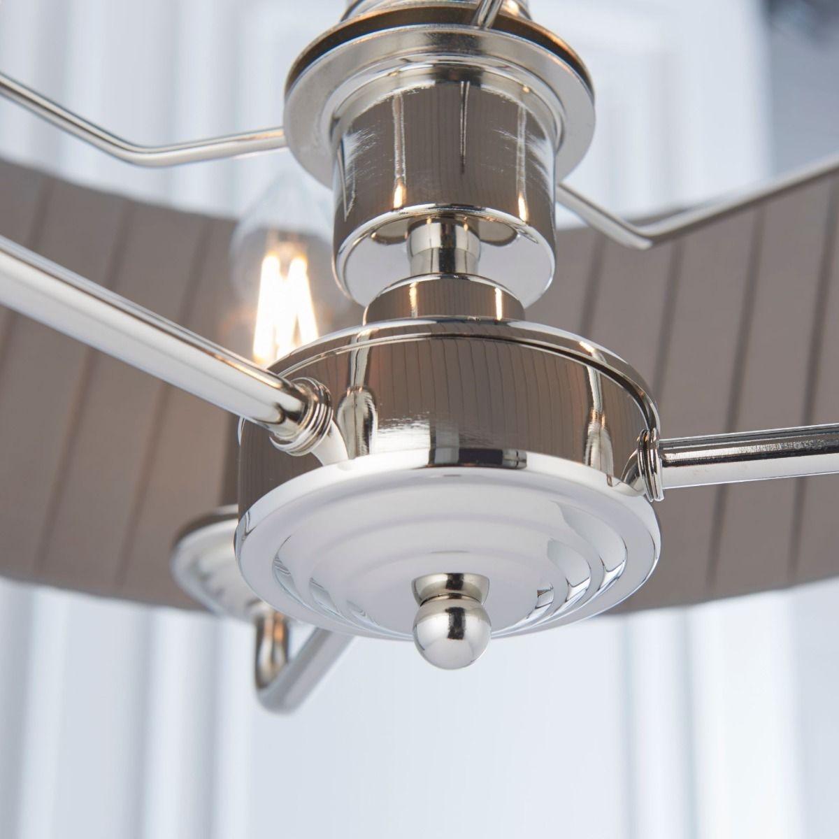 Highclere 3 Light Nickel & Charcoal Pleated Ceiling Pendant – image 5