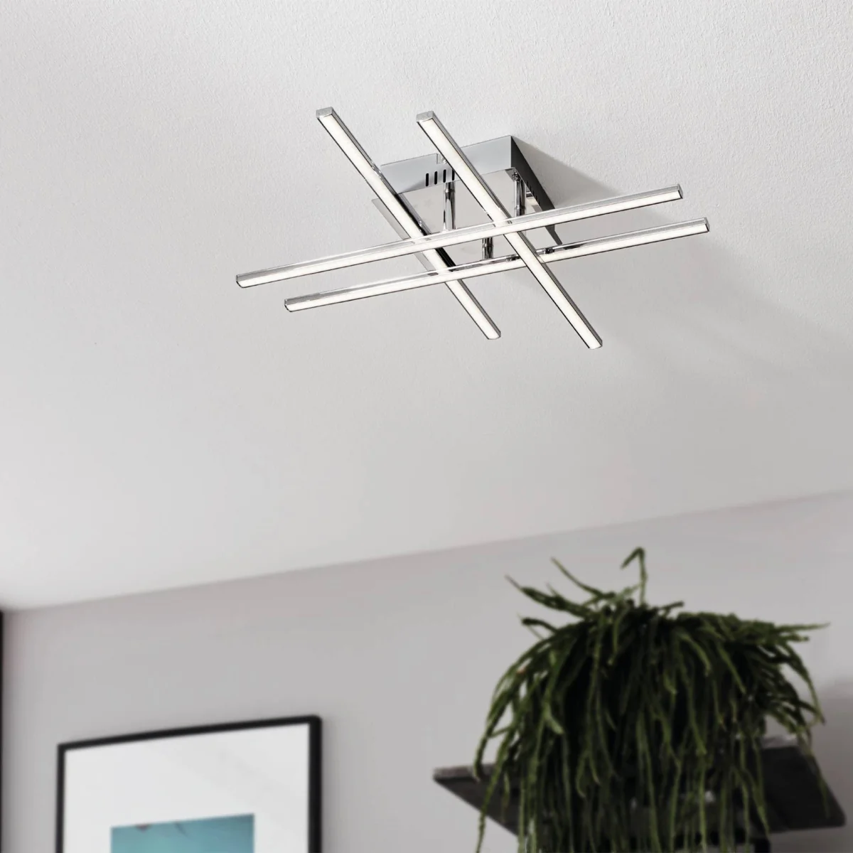 Lasana 4-Light Silver LED Flush Ceiling Light – image 1