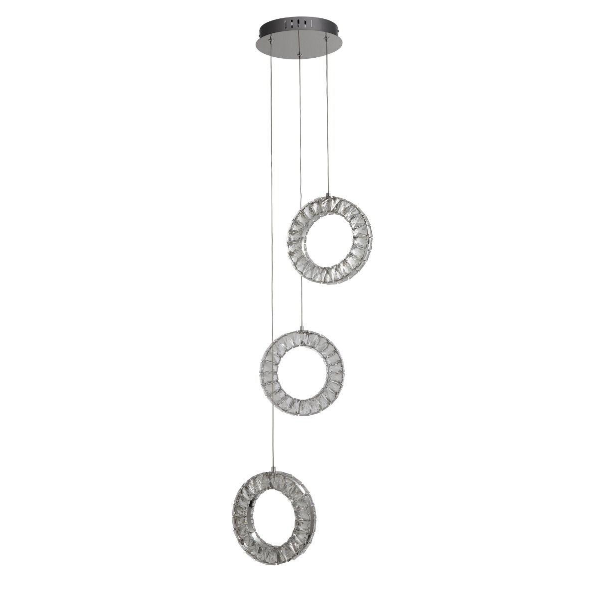 Soliel 3 Light LED Crystal Polished Chrome Ceiling Pendant – image 2