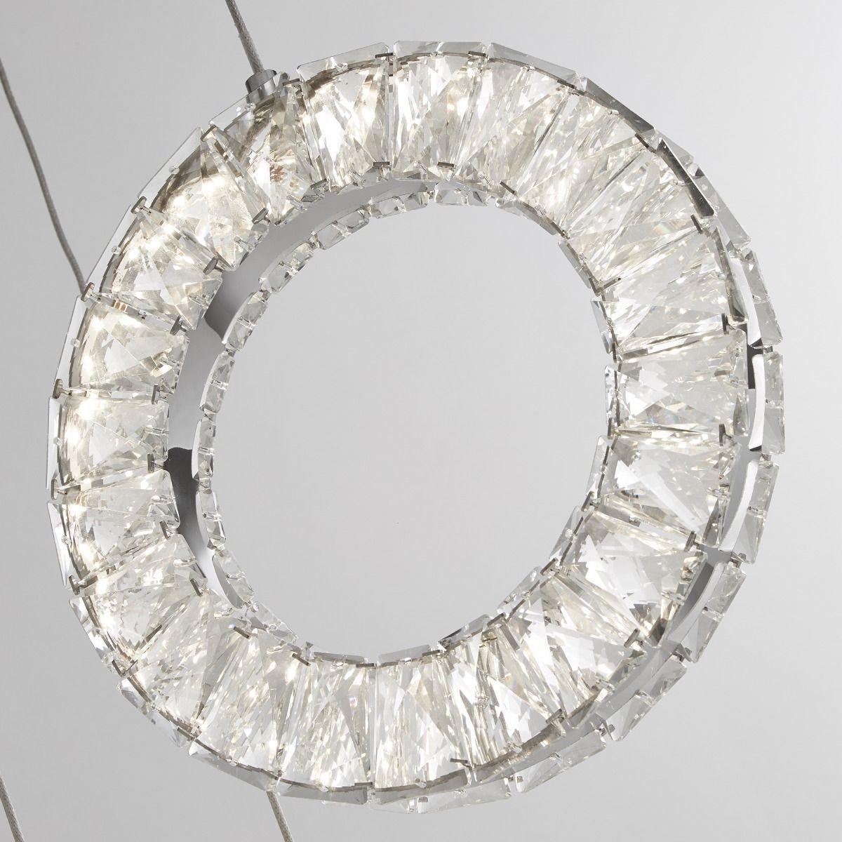 Soliel 3 Light LED Crystal Polished Chrome Ceiling Pendant – image 3