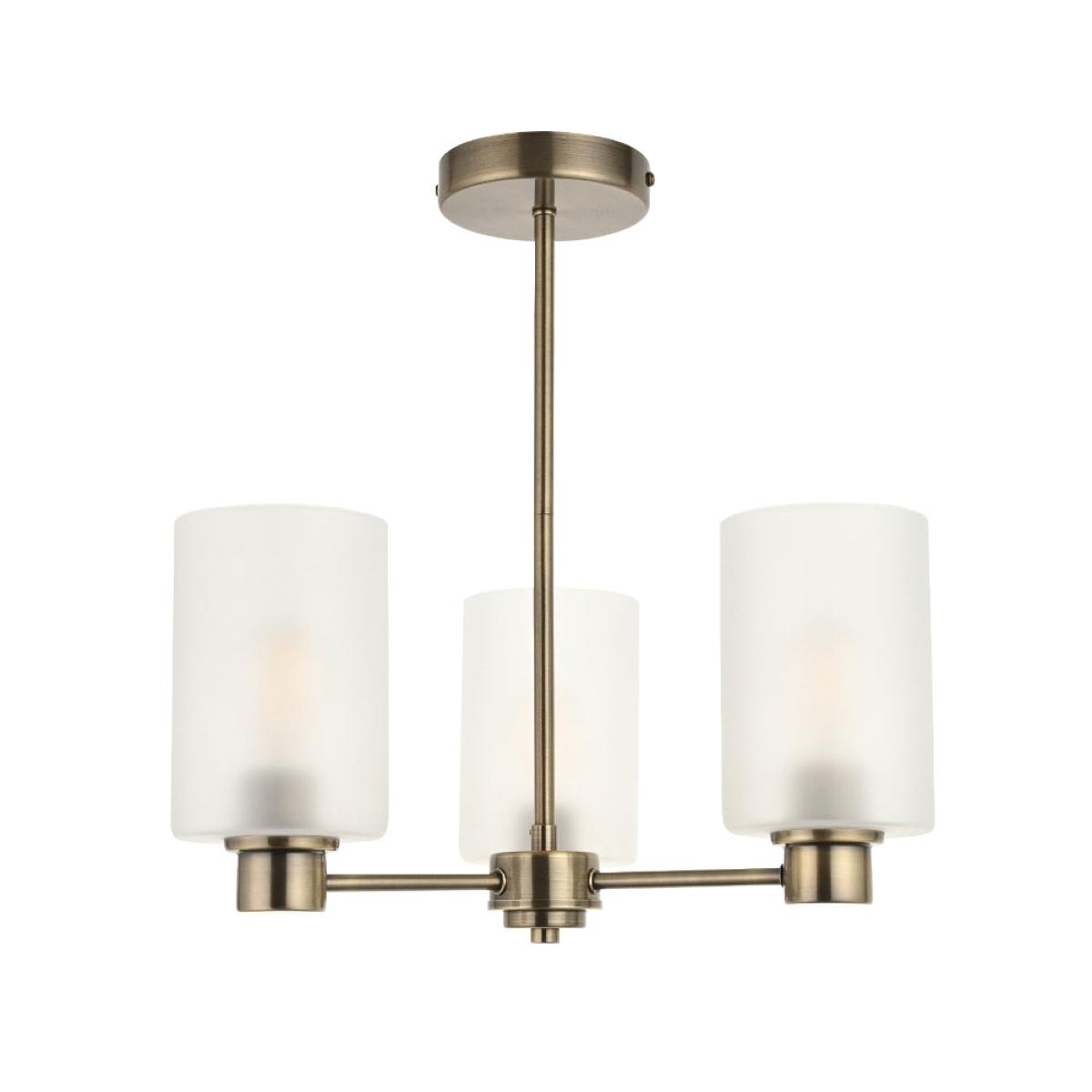 Kingsholm 3-Light Antique Brass Semi-Flush Ceiling Light – image 2