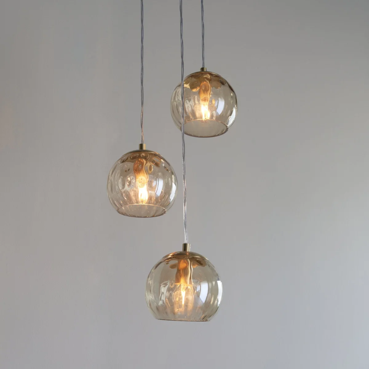 Dimple 3 Light Pendant Brushed Gold – image 2