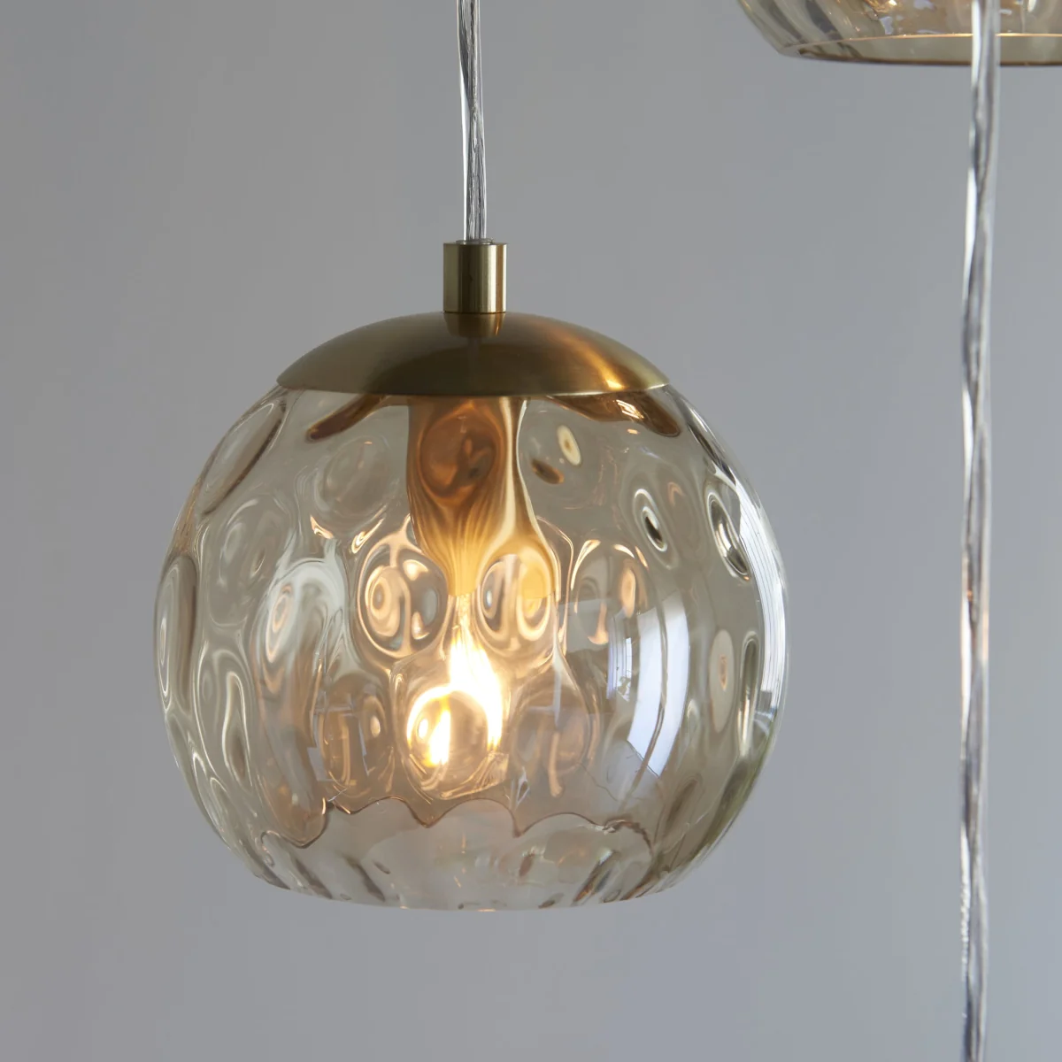 Dimple 3 Light Pendant Brushed Gold – image 4