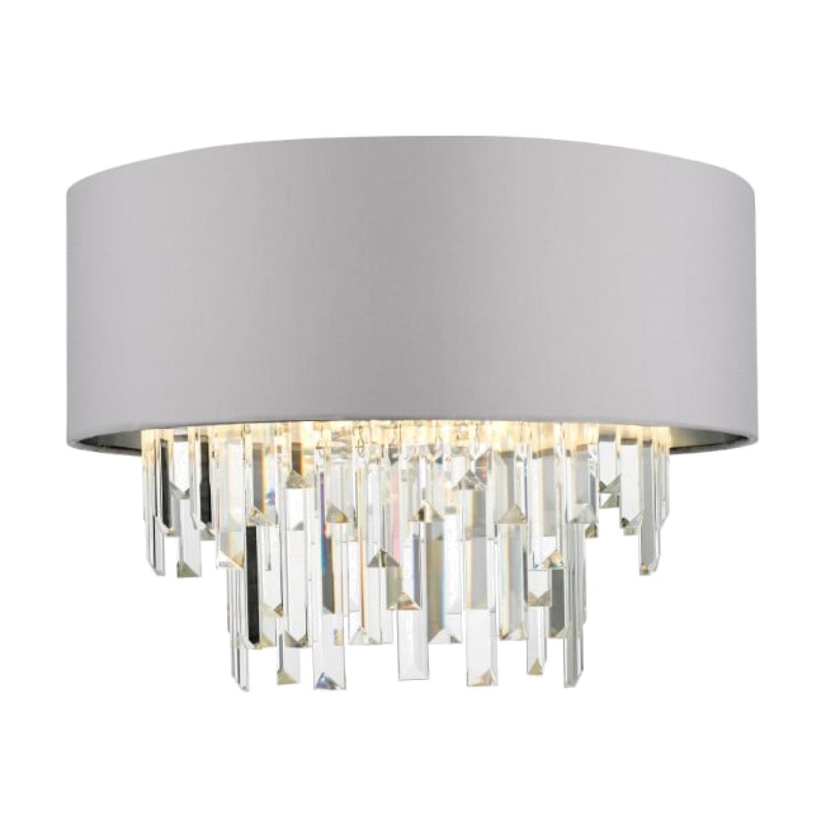 Halle Grey & Crystal Flush Ceiling Light