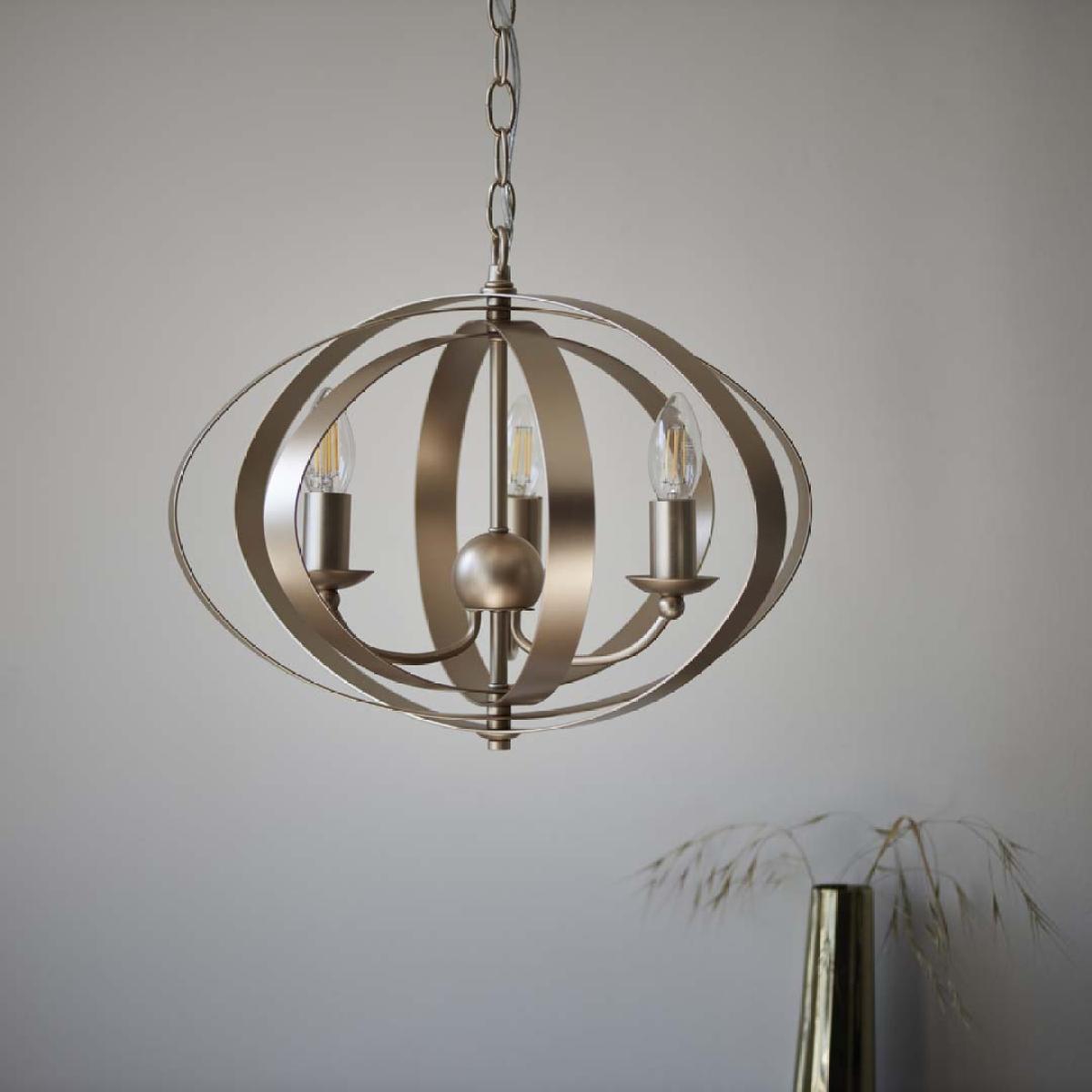 Midnight 3 Light Satin Gold Pendant Ceiling Light – image 2