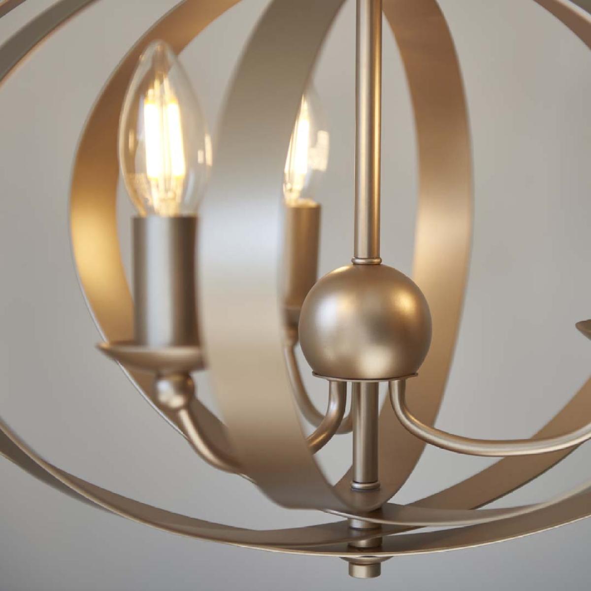Midnight 3 Light Satin Gold Pendant Ceiling Light – image 5