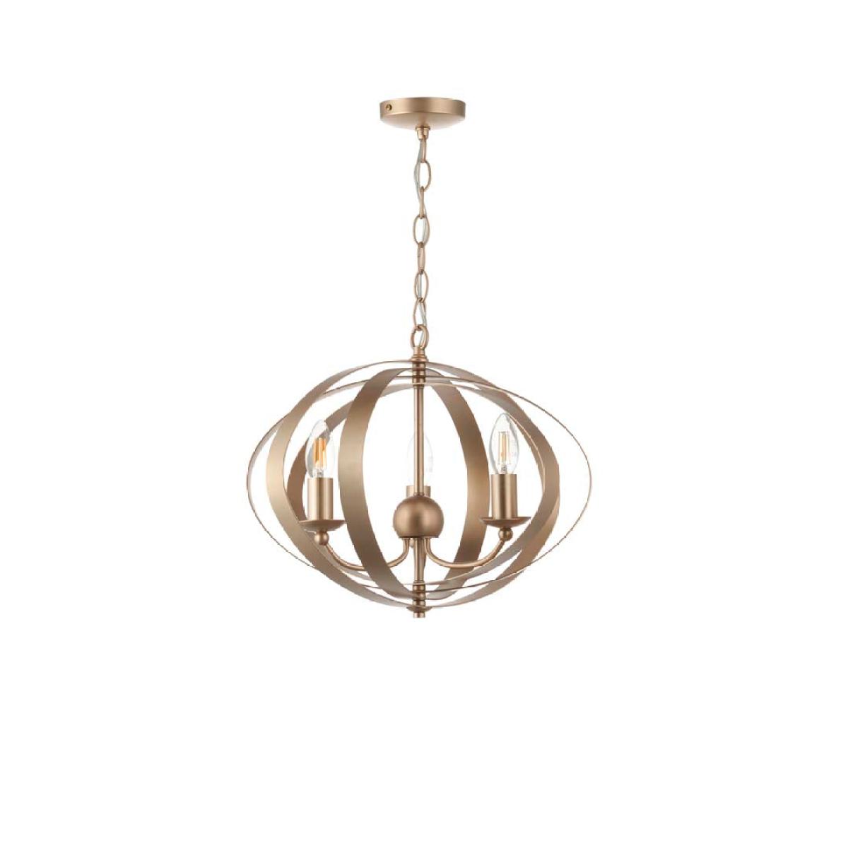 Midnight 3 Light Satin Gold Pendant Ceiling Light – image 8