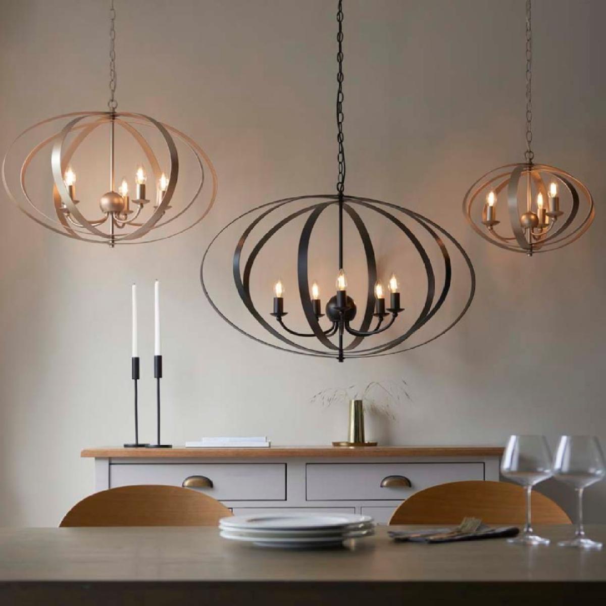 Midnight 3 Light Satin Gold Pendant Ceiling Light – image 9