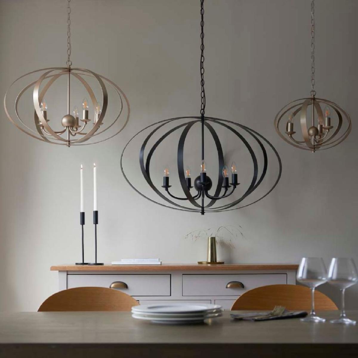 Midnight 3 Light Satin Gold Pendant Ceiling Light – image 10