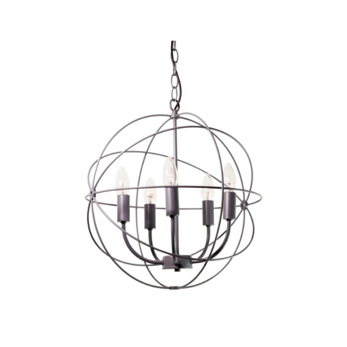 Orb 5 Light Matt Black Ceiling Pendant