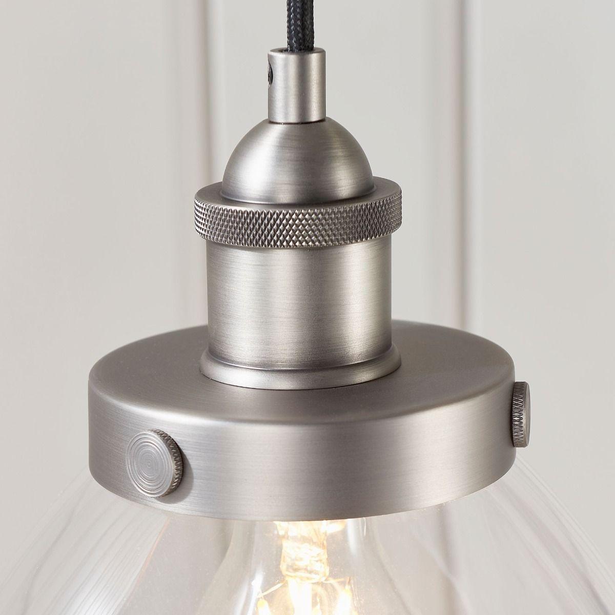 Hansen  Brushed Silver and Glass Ceiling Pendant – image 5