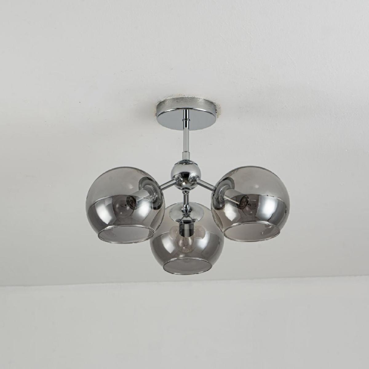 Nia Chrome Smoke 3-Light Semi-Flush Ceiling Light – image 2