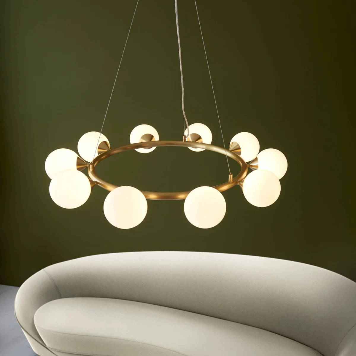 Ring 10 Light Pendant Satin Brass – image 7